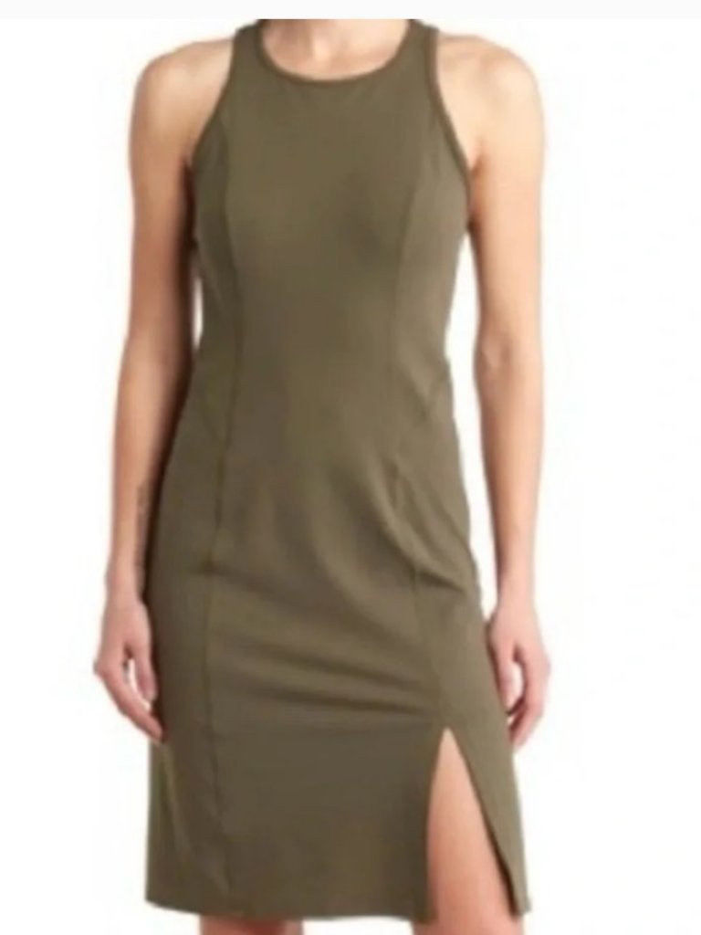 Olive Racerback Travel Dress L Z By Zella-Retail $79